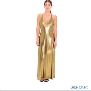 Gold spandex American Apparel dress